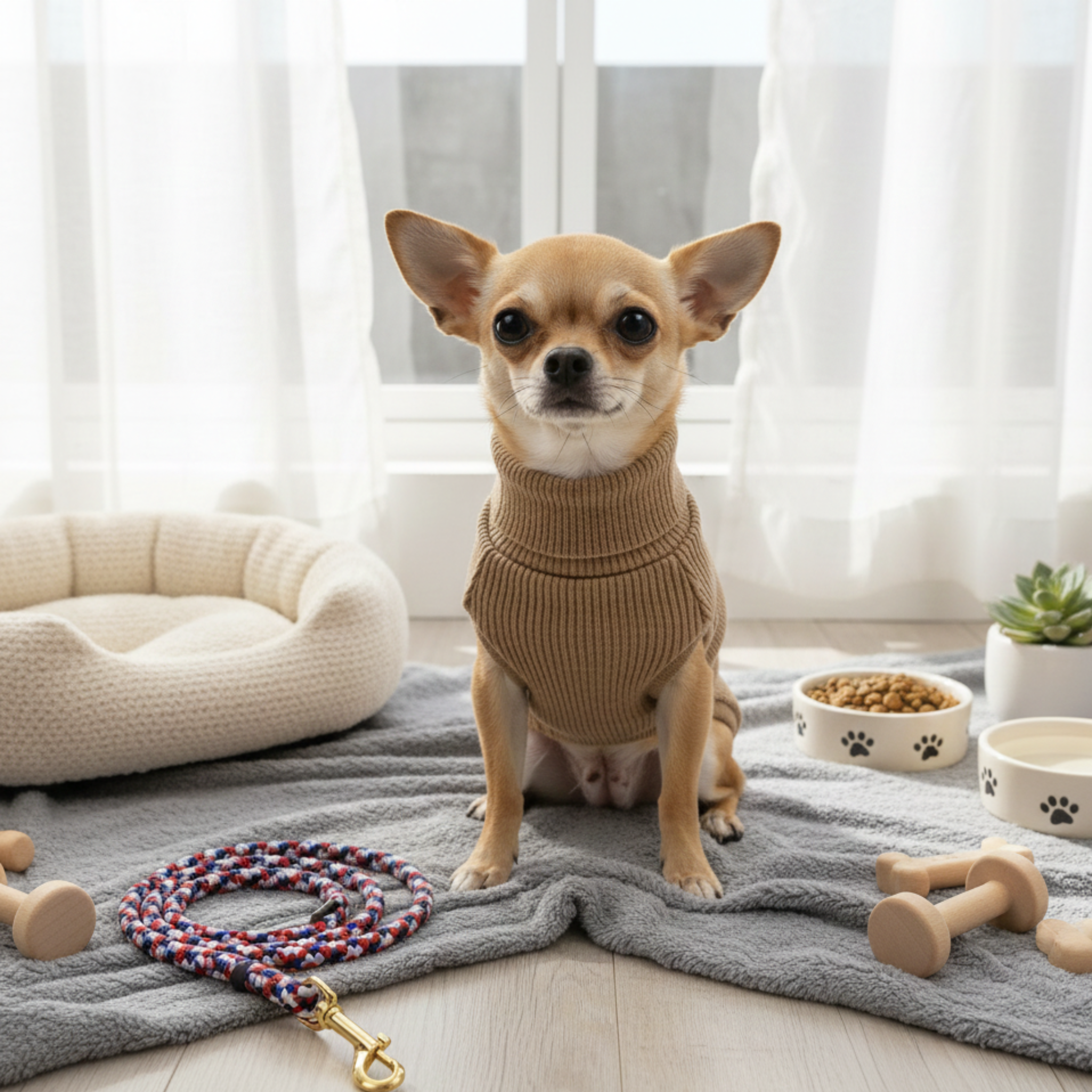 Maglione Bianco Lana Merino per Cani